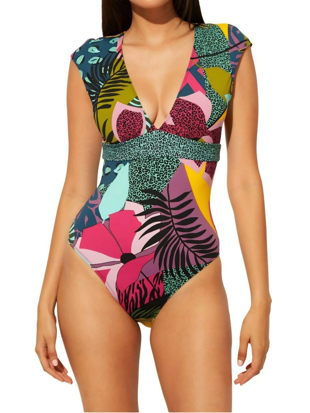 Bleu Rod Beattie Women's Swimwear Cap Sleeve One Piece